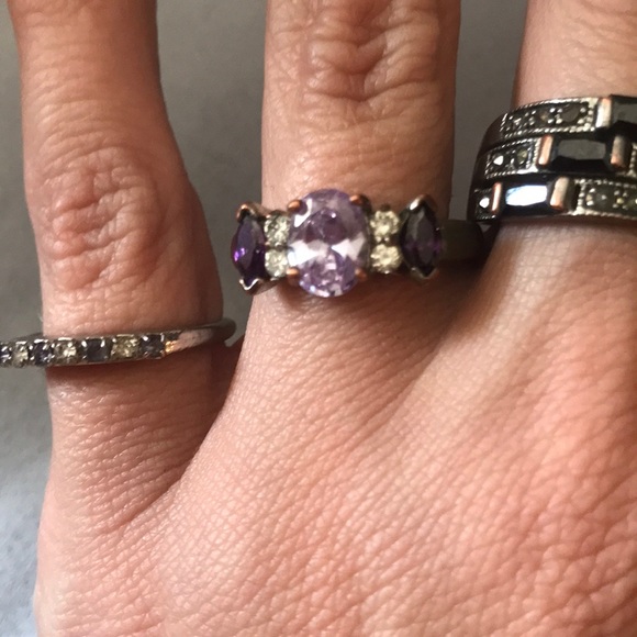 COPY - Vintage Costume 4 Rings Silver Tone Rhines… - Picture 6 of 9